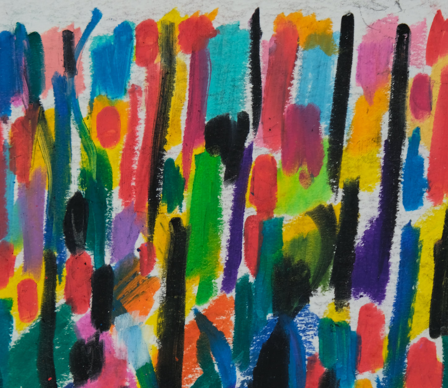 Françoise GALLE : Silhouettes abstraites - Pastel signé