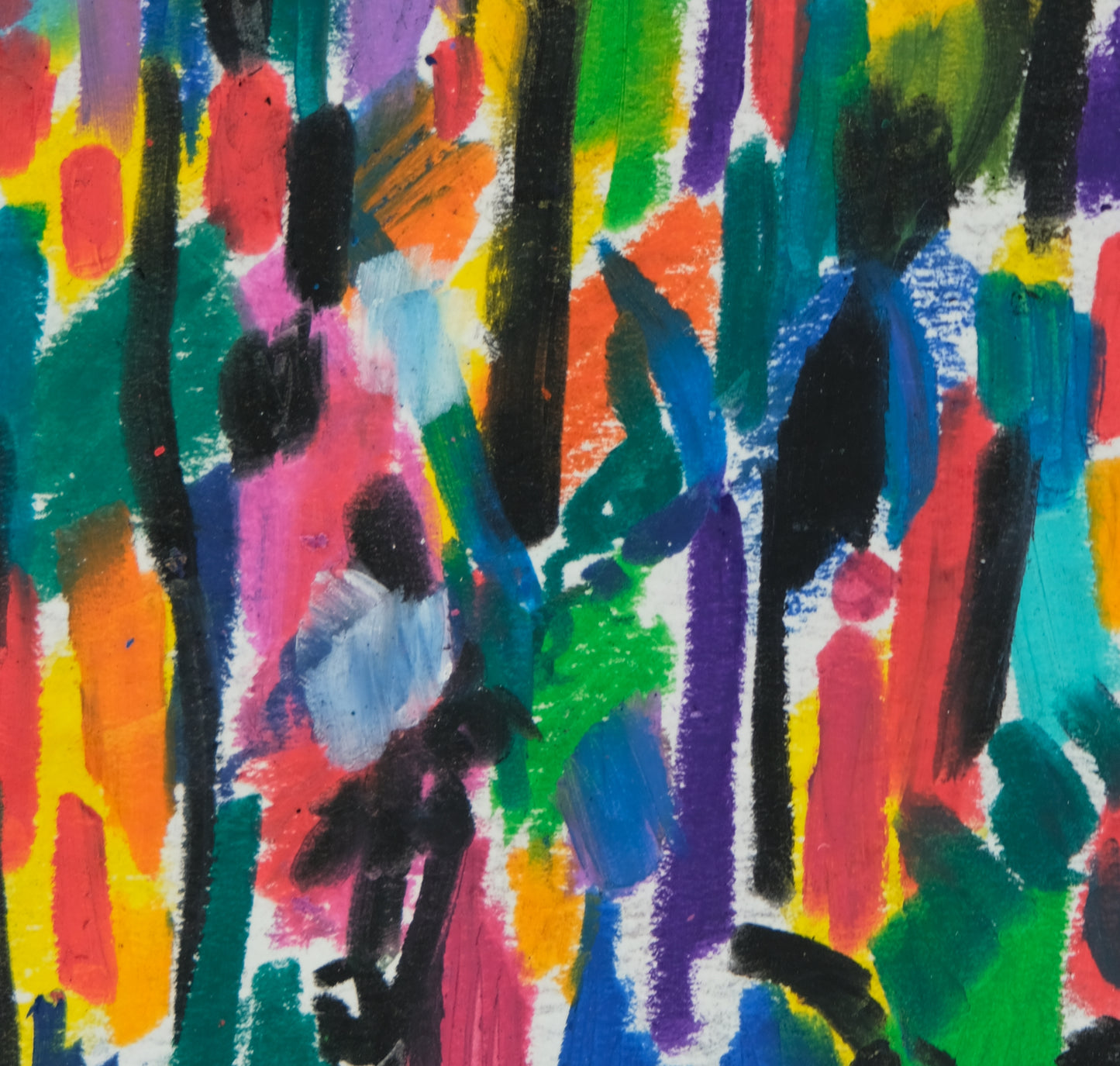 Françoise GALLE : Silhouettes abstraites - Pastel signé