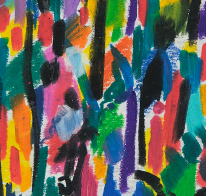 Françoise GALLE : Silhouettes abstraites - Pastel signé