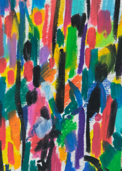 Françoise GALLE : Silhouettes abstraites - Pastel signé