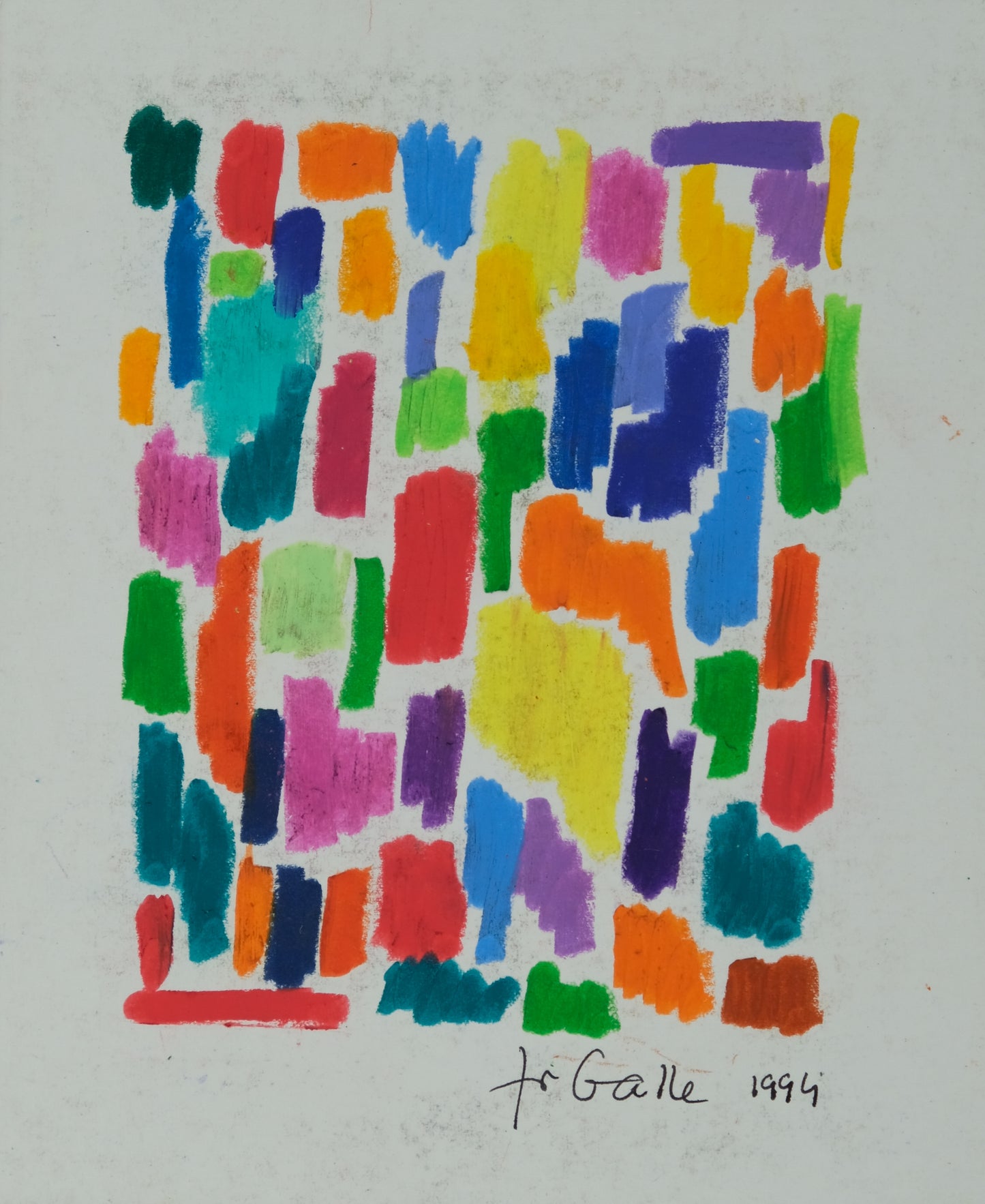 Françoise GALLE : Le labyrinthe de couleurs - Pastel signé