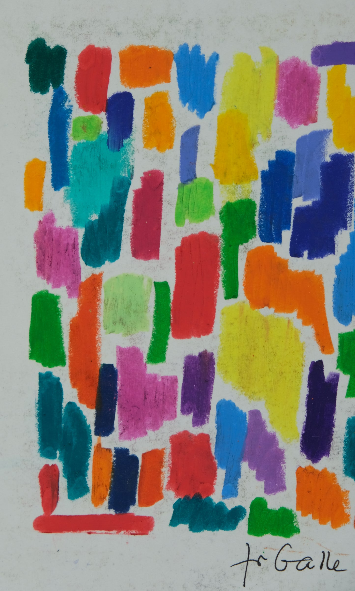 Françoise GALLE : Le labyrinthe de couleurs - Pastel signé