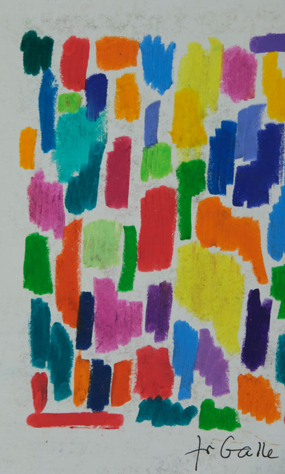 Françoise GALLE : Le labyrinthe de couleurs - Pastel signé