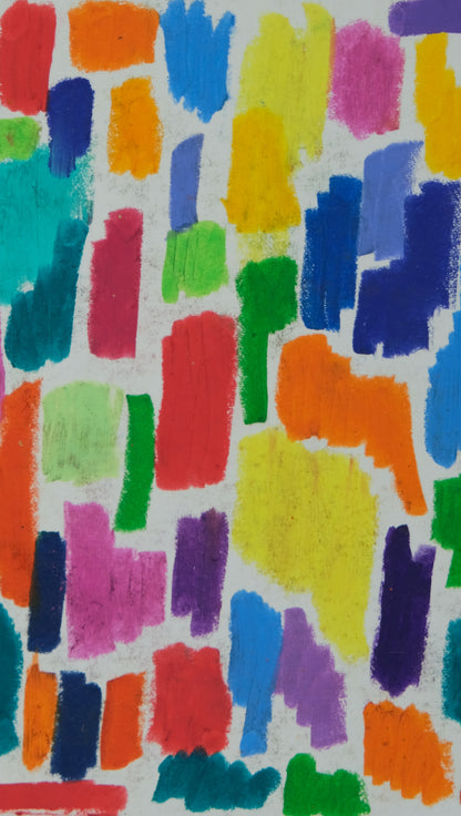 Françoise GALLE : Le labyrinthe de couleurs - Pastel signé