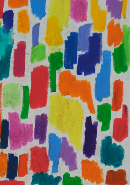 Françoise GALLE : Le labyrinthe de couleurs - Pastel signé