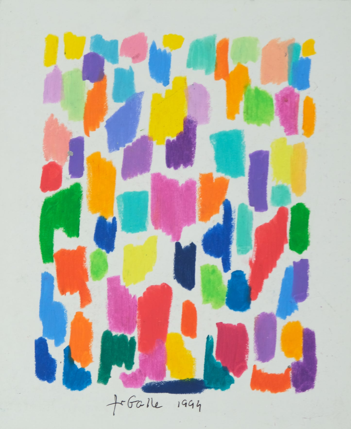 Françoise GALLE : Mosaïque abstraite - Pastel signé