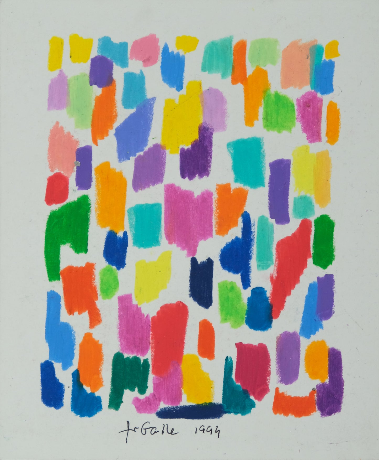 Françoise GALLE : Mosaïque abstraite - Pastel signé