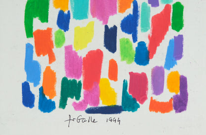 Françoise GALLE : Mosaïque abstraite - Pastel signé