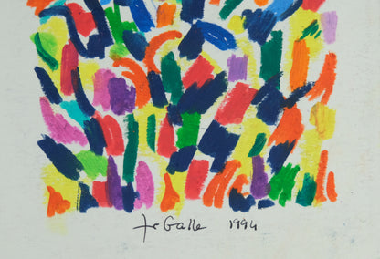Françoise GALLE : Souffle bleu - Pastel signé