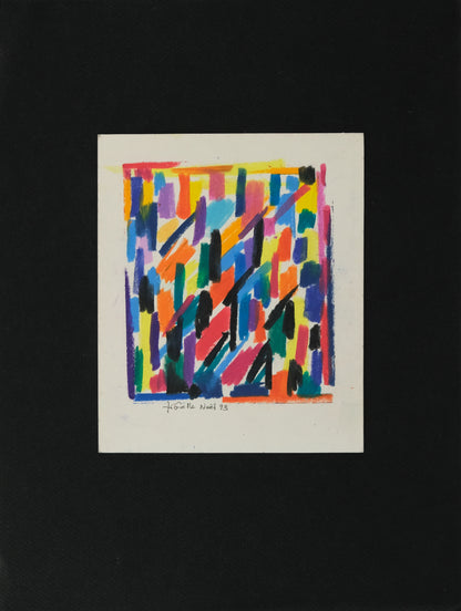 Françoise GALLE : Abstraction colorée - Pastel signé