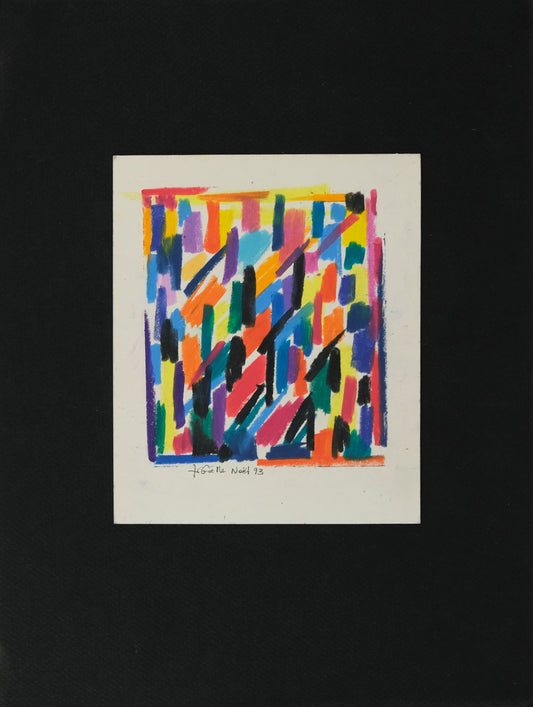 Françoise GALLE : Abstraction colorée - Pastel signé