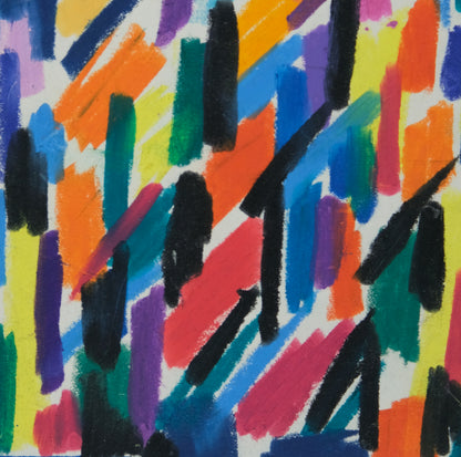 Françoise GALLE : Abstraction colorée - Pastel signé