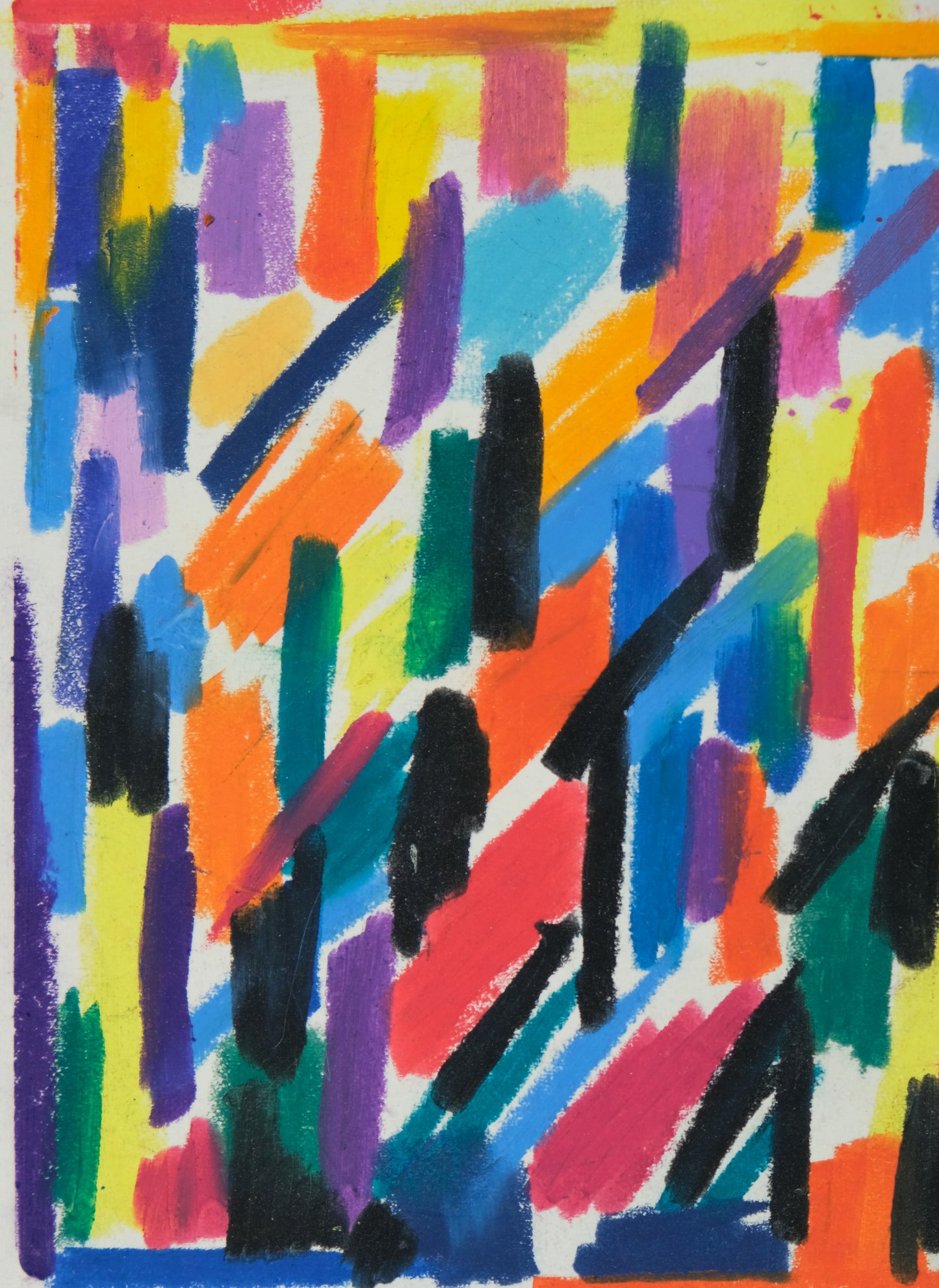 Françoise GALLE : Abstraction colorée - Pastel signé