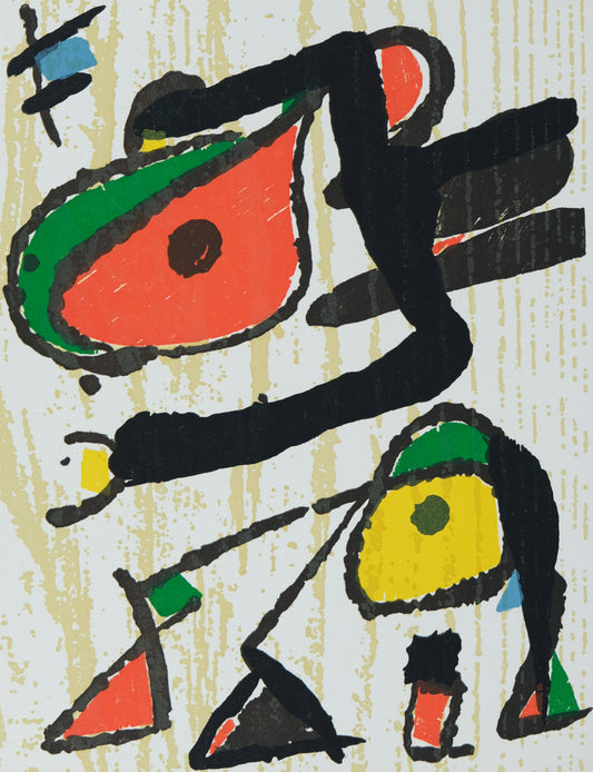 Joan MIRO : Personnage surréaliste - Gravure originale en couleurs