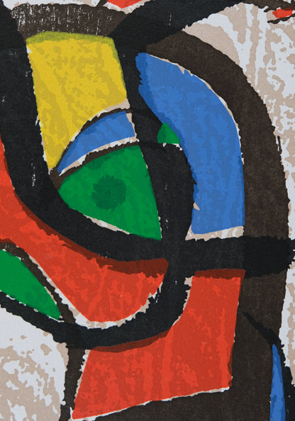 Joan MIRO : Femme et oiseau - Gravure originale en couleurs