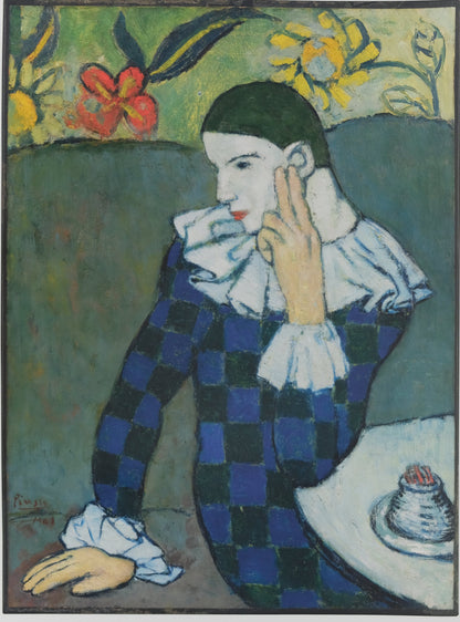 Pablo PICASSO : Arlequin assis - Affiche originale signée