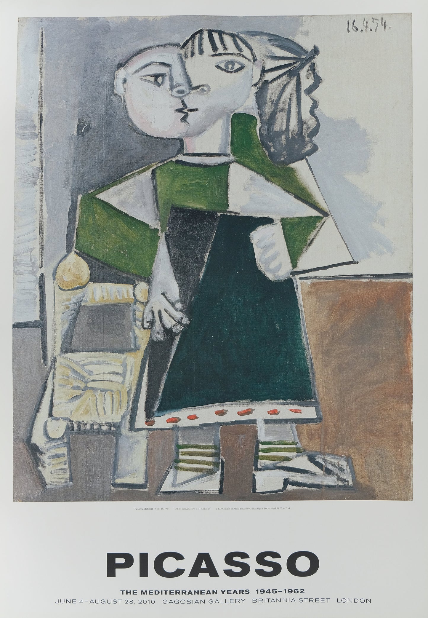 Pablo PICASSO : Paloma debout - Affiche originale en couleurs