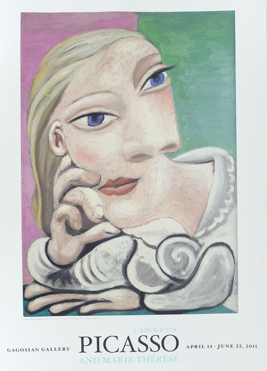 Pablo PICASSO : Marie-Thérèse accoudée - Affiche originale en couleurs