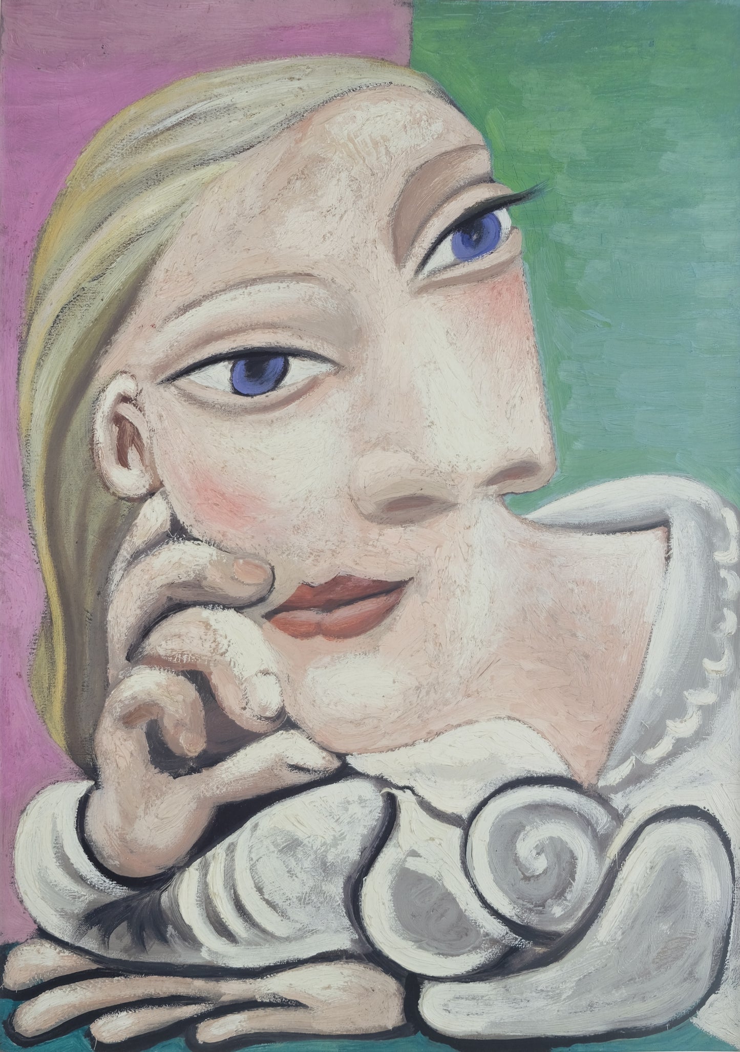Pablo PICASSO : Marie-Thérèse accoudée - Affiche originale en couleurs