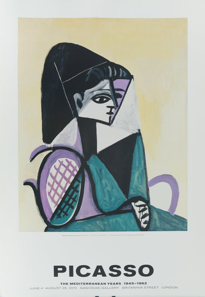 Pablo PICASSO : Portrait de femme à la robe verte - Affiche originale en couleurs