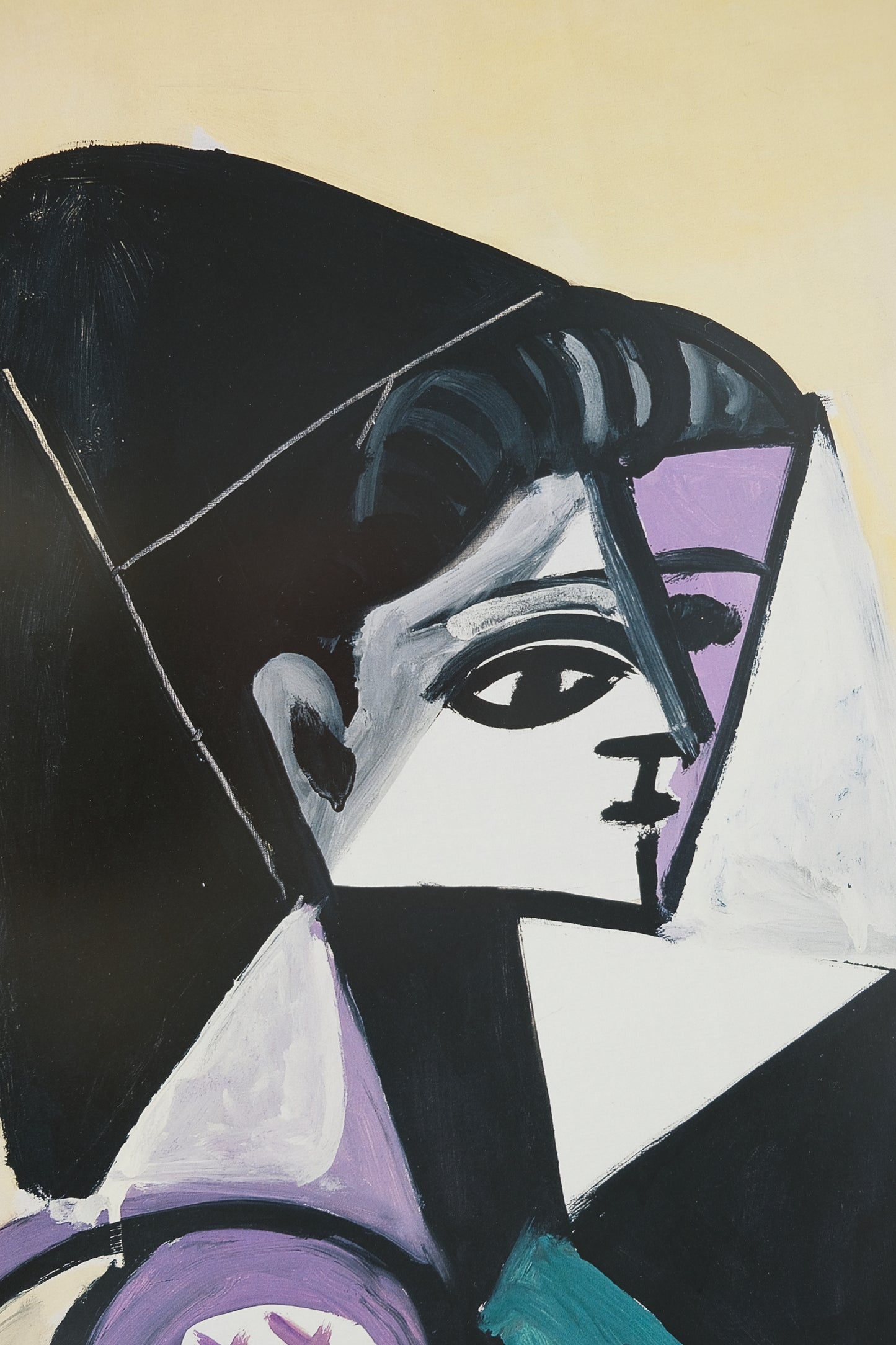 Pablo PICASSO : Portrait de femme à la robe verte - Affiche originale en couleurs