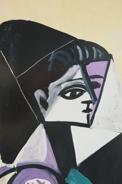 Pablo PICASSO : Portrait de femme à la robe verte - Affiche originale en couleurs