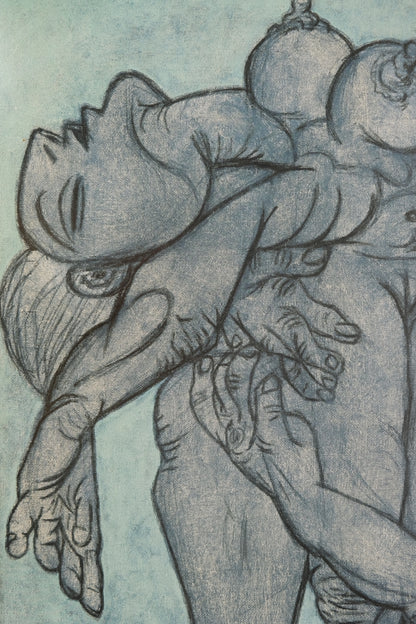 Pablo PICASSO : Deux femmes enlacées - Affiche originale en couleurs