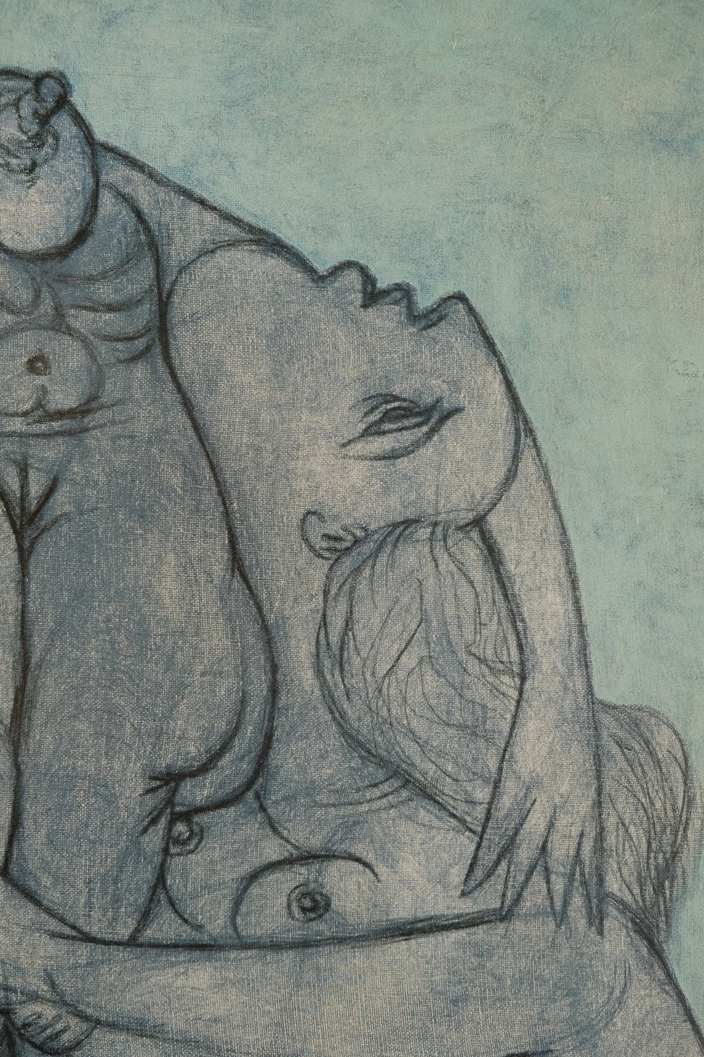 Pablo PICASSO : Deux femmes enlacées - Affiche originale en couleurs