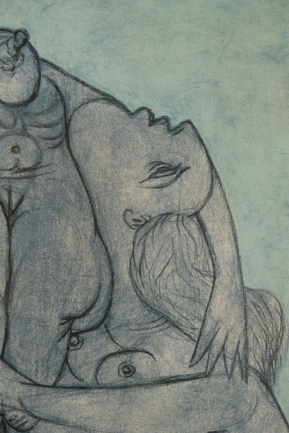 Pablo PICASSO : Deux femmes enlacées - Affiche originale en couleurs