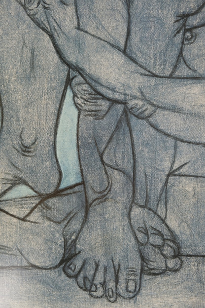 Pablo PICASSO : Deux femmes enlacées - Affiche originale en couleurs