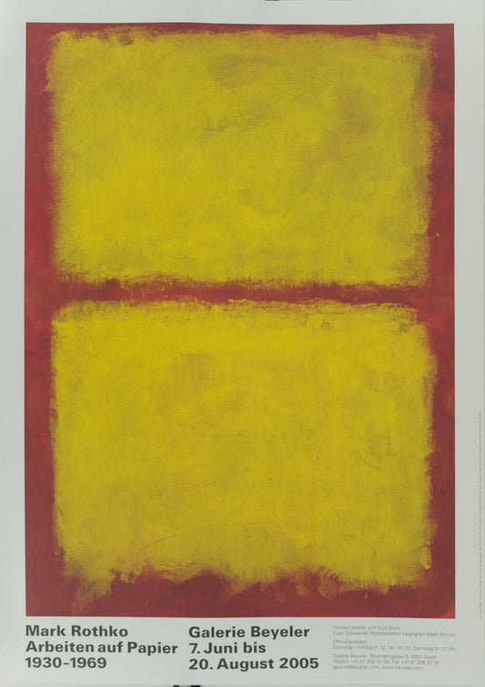 Mark ROTHKO : Composition rouge et jaune - Affiche originale en couleurs