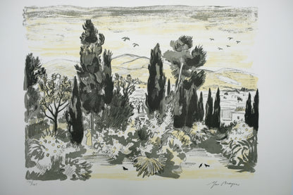 Yves BRAYER : Jardin à Chiraz - Lithographie originale signée