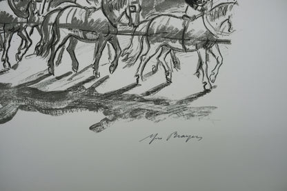 Yves BRAYER : Le carrosse du couronnement - Lithographie originale signée