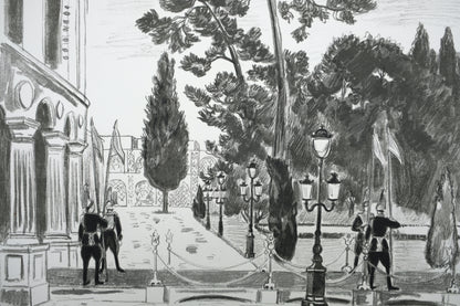 Yves BRAYER : L'entrée du Palais du Golestan - Lithographie originale signée