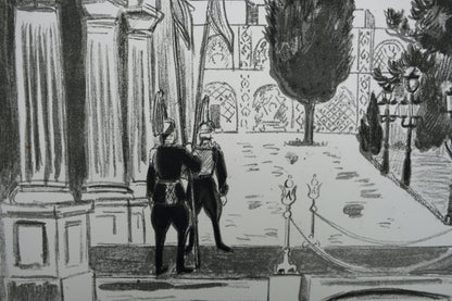 Yves BRAYER : L'entrée du Palais du Golestan - Lithographie originale signée