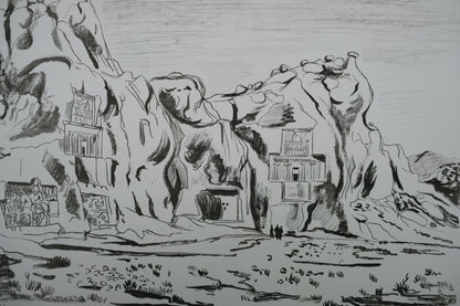 Yves BRAYER : Les tombeaux des rois Achemenides - Lithographie originale signée