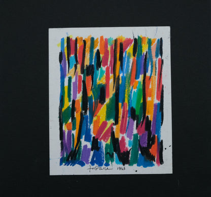 Françoise GALLE : Tronc d'arbres - Pastel signé