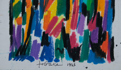 Françoise GALLE : Tronc d'arbres - Pastel signé