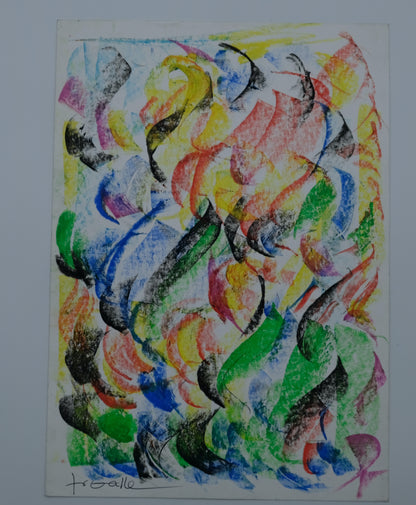 Françoise GALLE - Feu fauve - Pastel signé