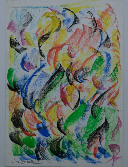 Françoise GALLE - Feu fauve - Pastel signé