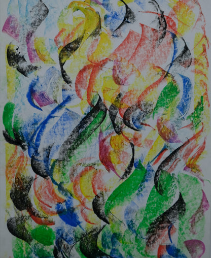 Françoise GALLE - Feu fauve - Pastel signé