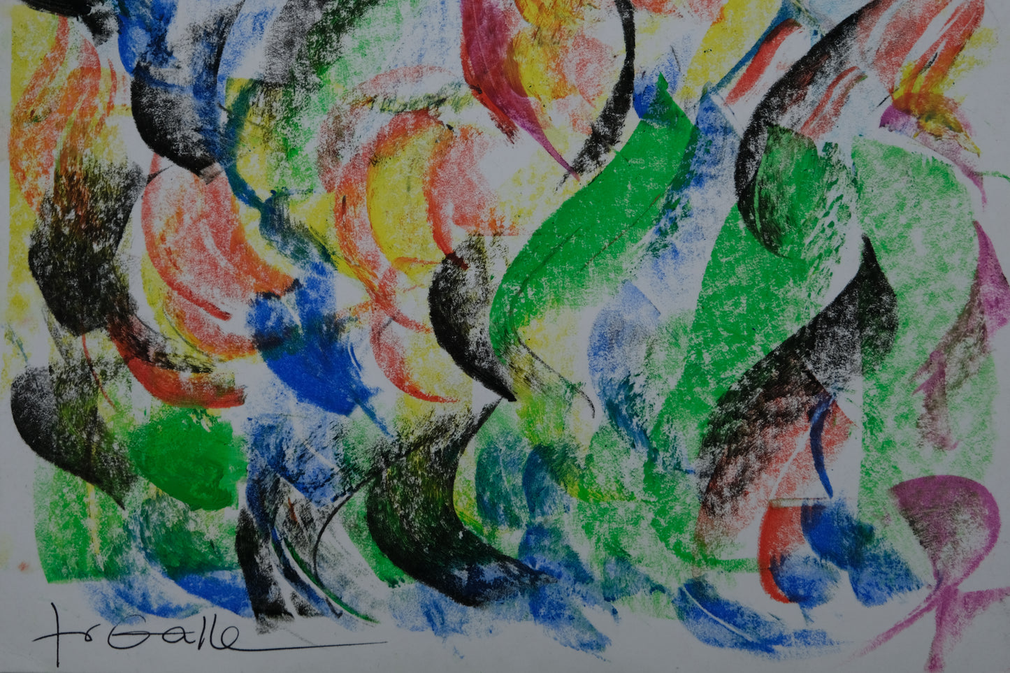Françoise GALLE - Feu fauve - Pastel signé