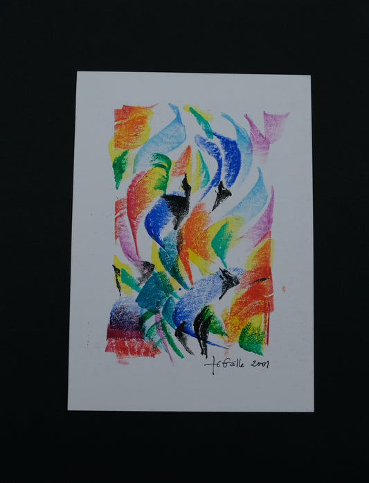 Françoise GALLE : Transcendance abstraite - Pastel signé