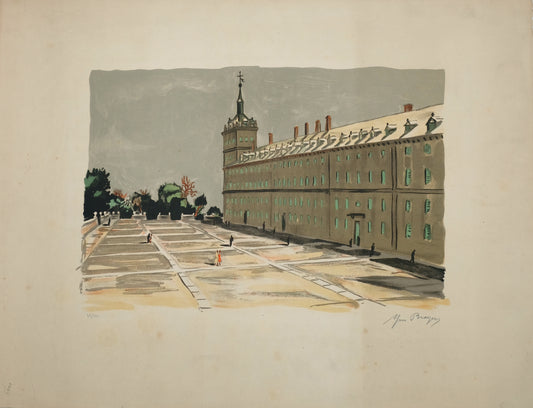 Yves BRAYER : Palais de l'Escorial - Lithographie originale signée