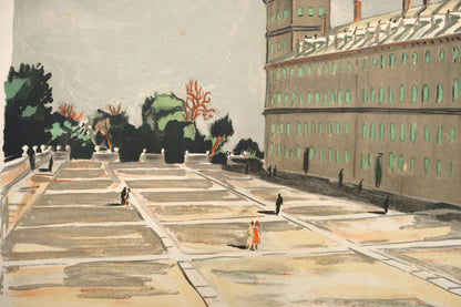 Yves BRAYER : Palais de l'Escorial - Lithographie originale signée