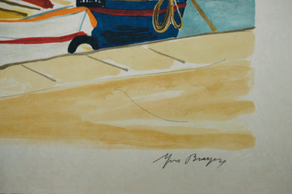 Yves BRAYER : Marchands du Vieux-Port - Lithographie originale signée