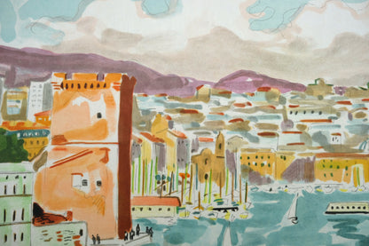 Yves BRAYER : La passe du Vieux-Port - Lithographie originale signée