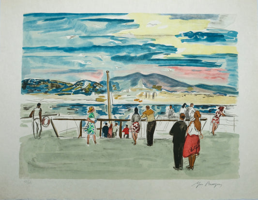 Yves BRAYER :  La Corniche - Lithographie originale signée