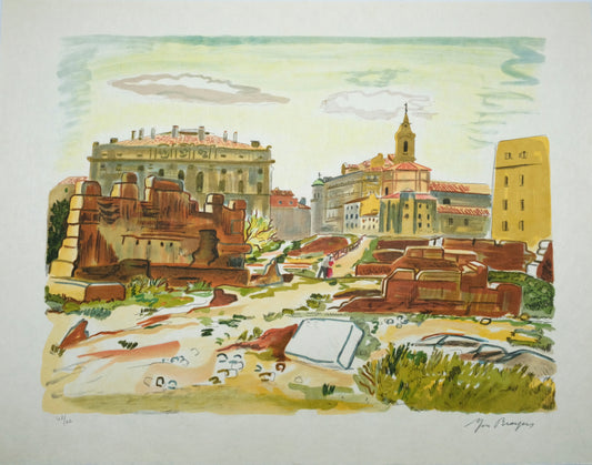 Yves BRAYER : Les fouilles de Massalia - Lithographie originale signée