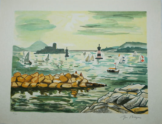 Yves BRAYER : Le château d'If - Lithographie originale signée